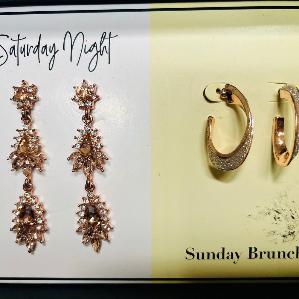Elegant Rose Gold and Pearl Earrings Bundle